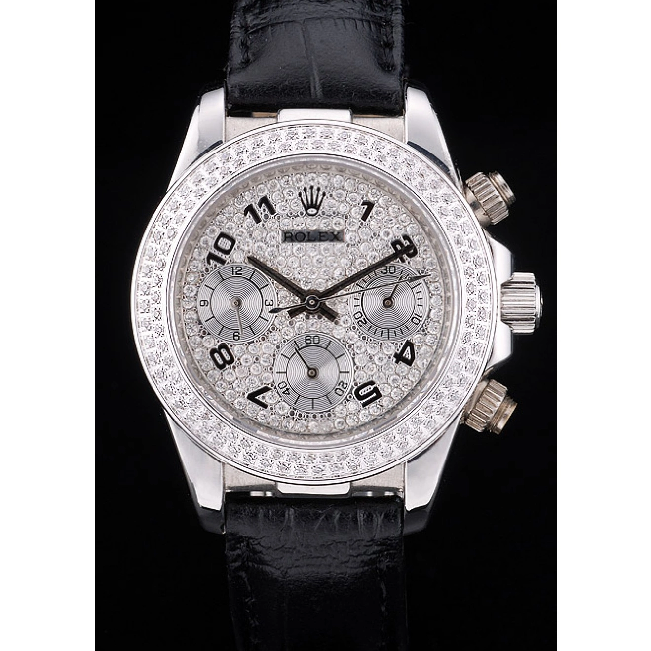 Aaa replica watch Bezel Crystal Crystal Studded Dial Case Steel Studded Lady Daytona Stainless Rolex 0723